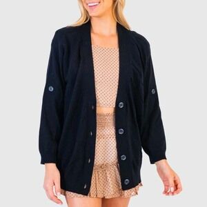 Koch Black Longfellow Cardigan Sweater Size S